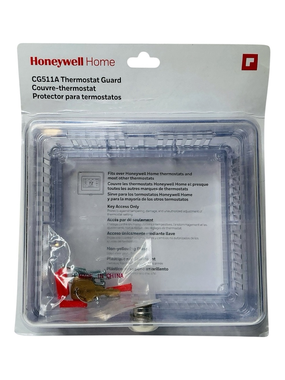 Honeywell CG511A Clear Plastic Locking Thermostat Guard